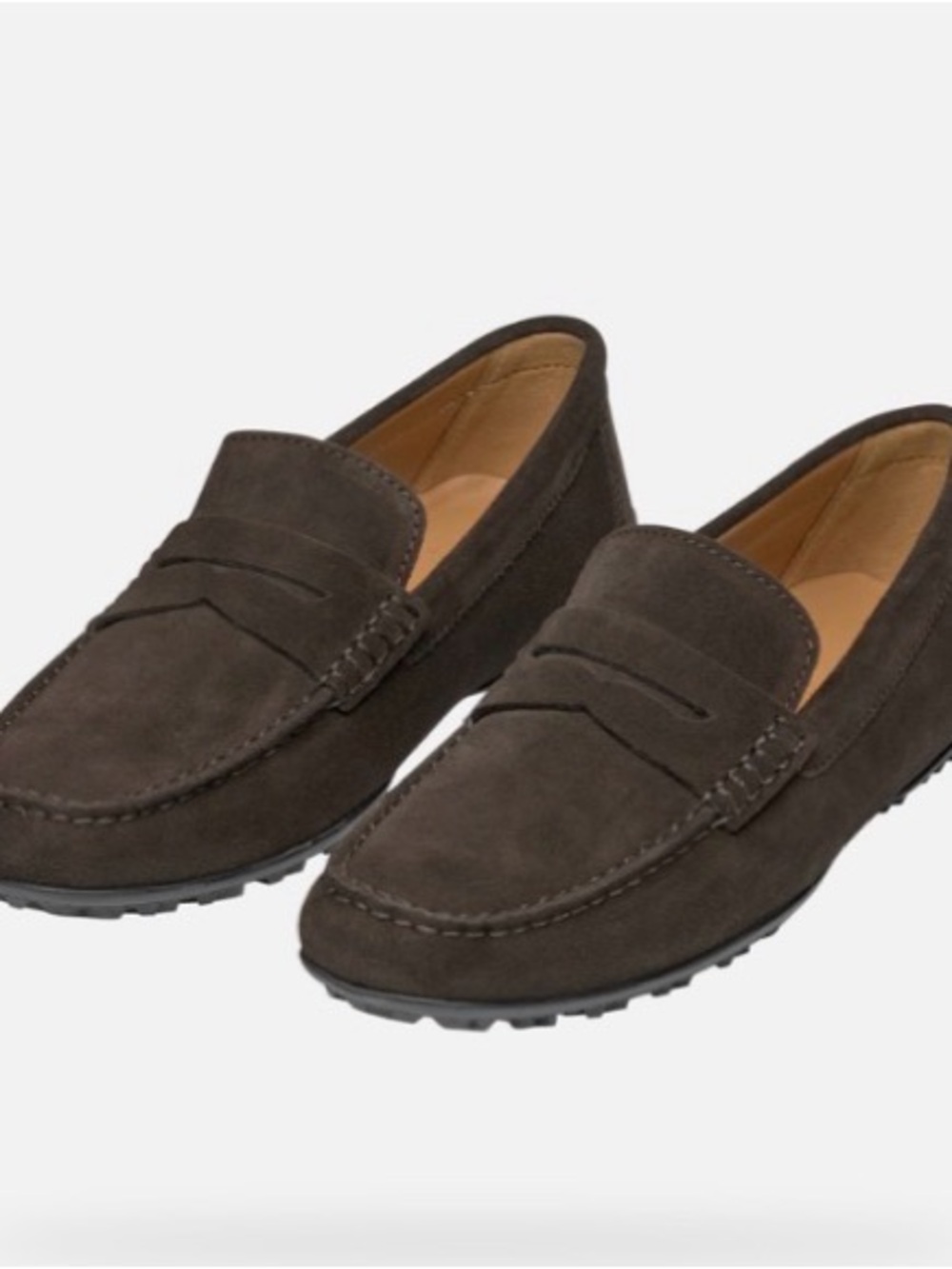 Geox Men's Dark Brown Suede Penny Loafers Like New